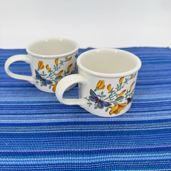 Portmeirion Botanic Garden Tea Cups Mugs 8 oz Cytisus Scoparius Broom Set of 2 - Picture 12 of 12